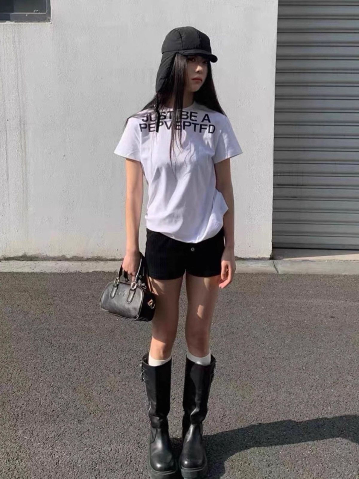 【1*1纯棉 常规款】印花正肩常规短袖 高弹力新款夏季修身显