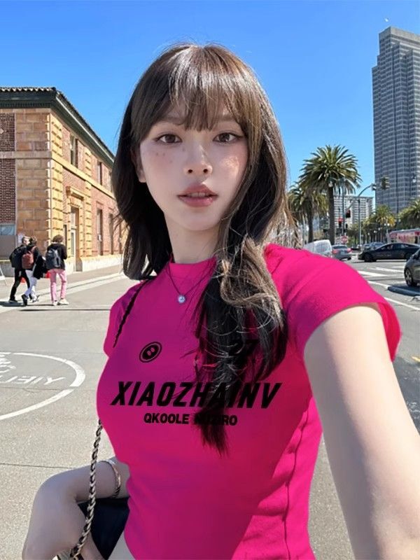 1*1纯棉 高弹力新款夏季短袖短款搭配高腰裤修身显瘦洋气上衣 1*1纯棉 高弹力新款夏季短袖短款搭配高腰裤修身显瘦洋气上衣