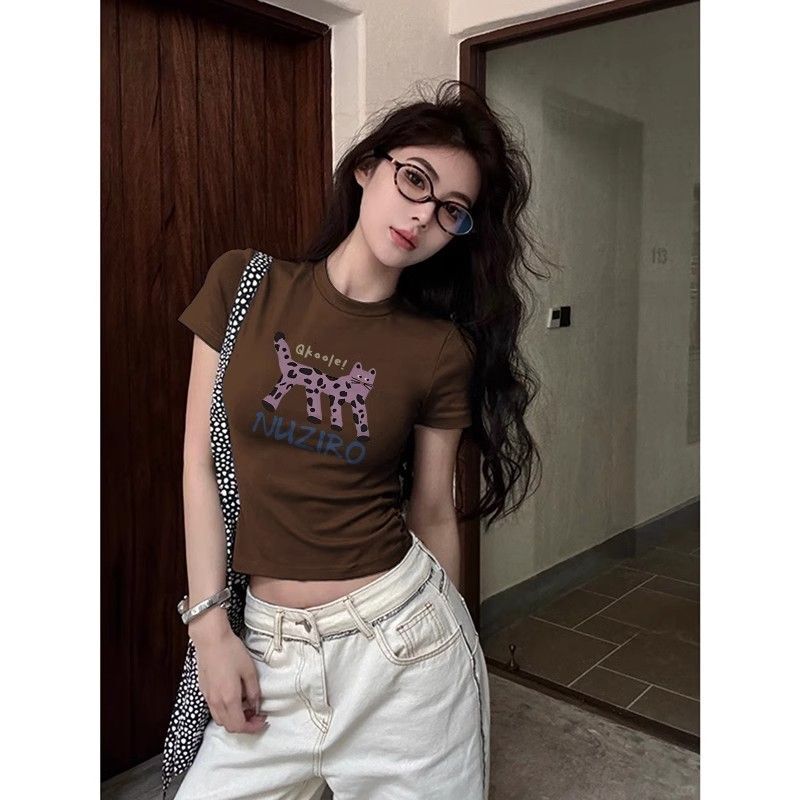 1*1纯棉 高弹力新款夏季短袖短款搭配高腰裤修身显瘦洋气上衣 1*1纯棉 高弹力新款夏季短袖短款搭配高腰裤修身显瘦洋气上衣