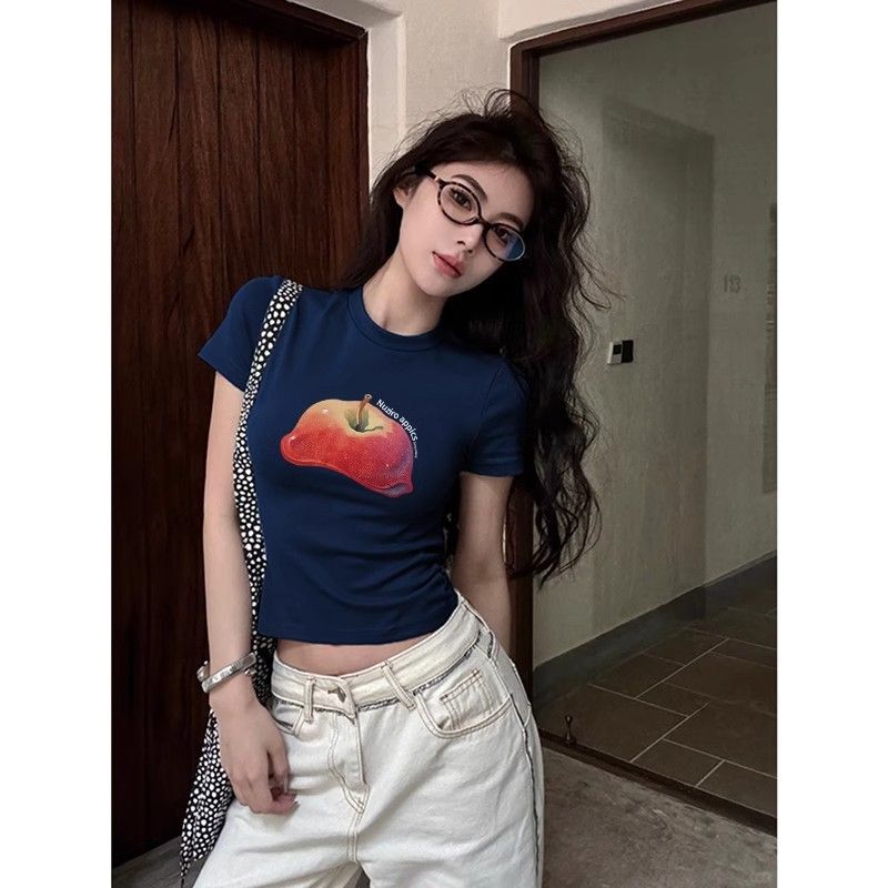 1*1纯棉 高弹力新款夏季短袖短款搭配高腰裤修身显瘦洋气上衣 1*1纯棉 高弹力新款夏季短袖短款搭配高腰裤修身显瘦洋气上衣