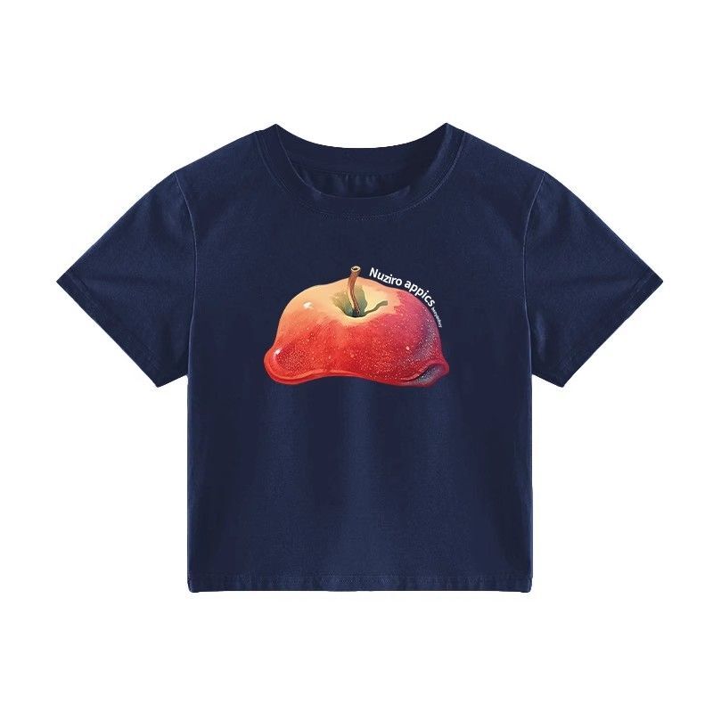 1*1纯棉 高弹力新款夏季短袖短款搭配高腰裤修身显瘦洋气上衣