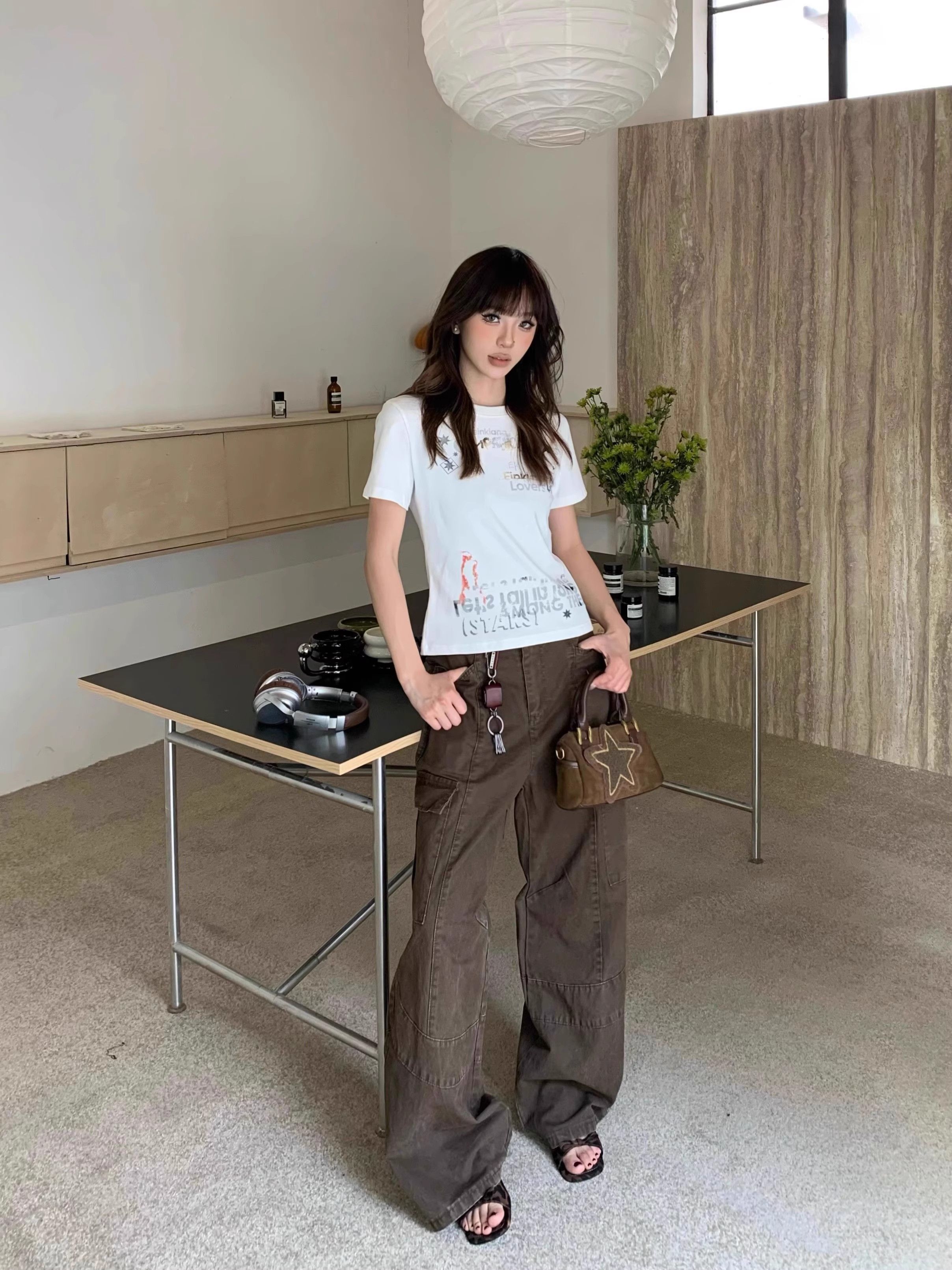 【1*1纯棉 常规款】印花正肩常规短袖 高弹力新款夏季修身显