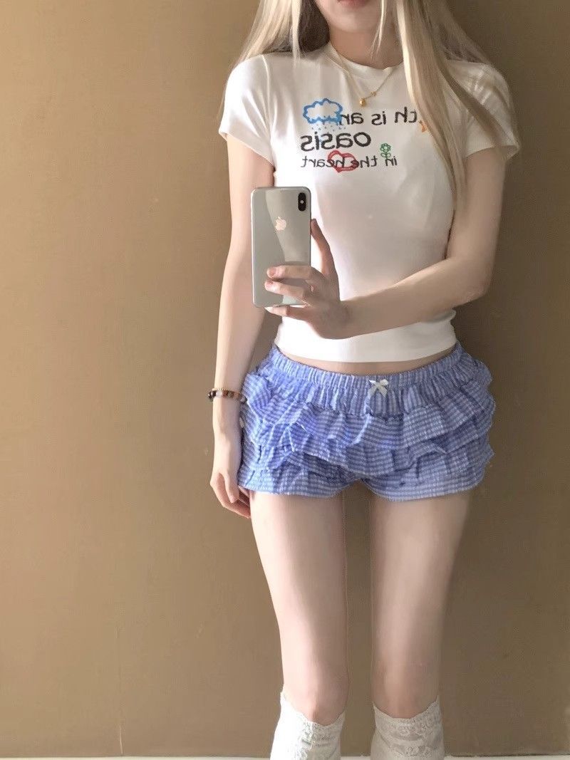 【1*1纯棉 常规款】印花正肩常规短袖 高弹力新款夏季修身显 【1*1纯棉 常规款】印花正肩常规短袖 高弹力新款夏季修身显