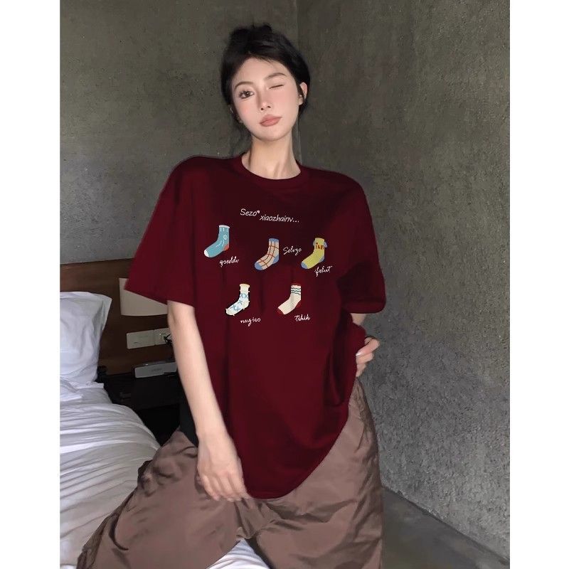 高品质纯棉200克精梳紧密100%棉宽松短袖t恤女