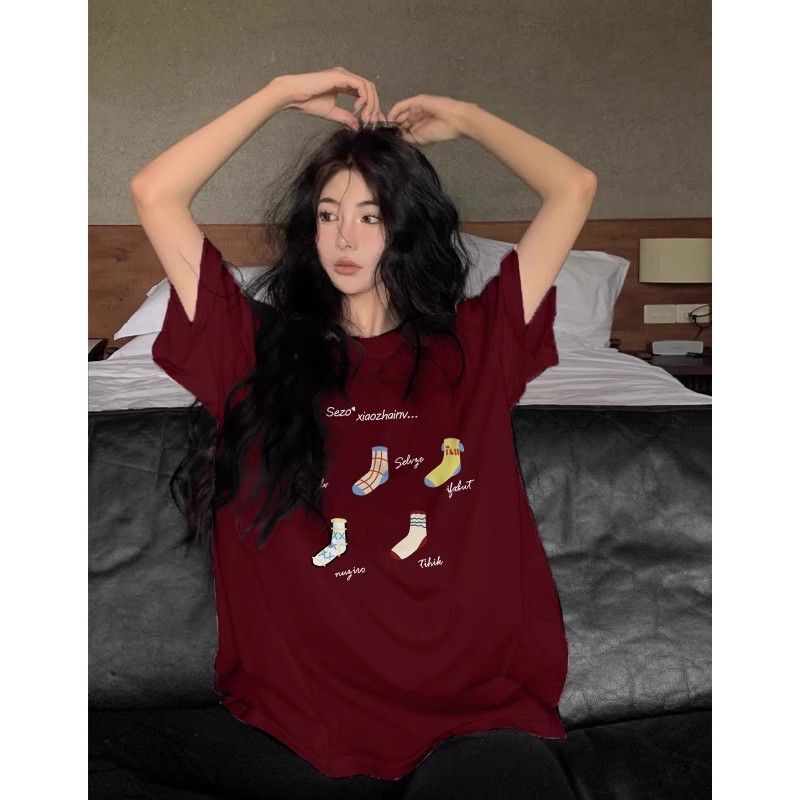 高品质纯棉200克精梳紧密100%棉宽松短袖t恤女