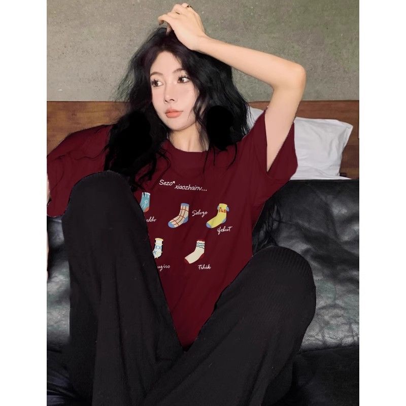 高品质纯棉200克精梳紧密100%棉宽松短袖t恤女