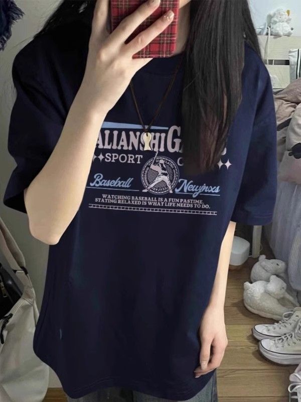 高品质纯棉200克精梳紧密100%棉宽松短袖t恤女