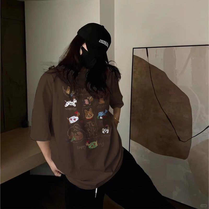 高品质纯棉200克精梳紧密100%棉宽松短袖t恤女