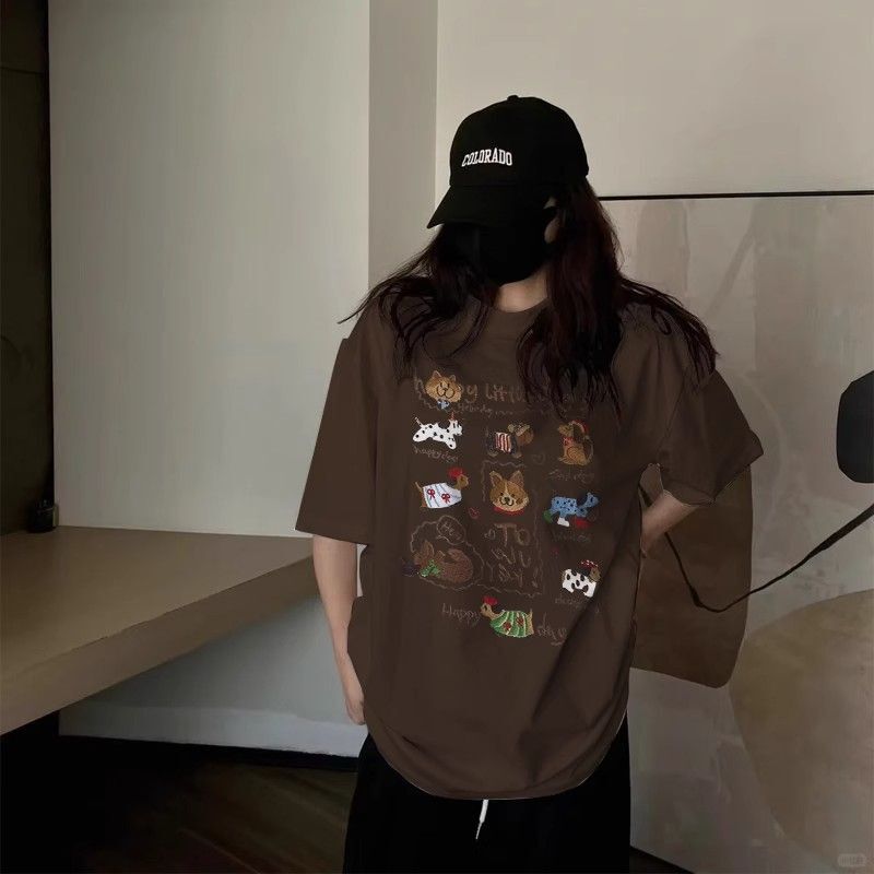 高品质纯棉200克精梳紧密100%棉宽松短袖t恤女