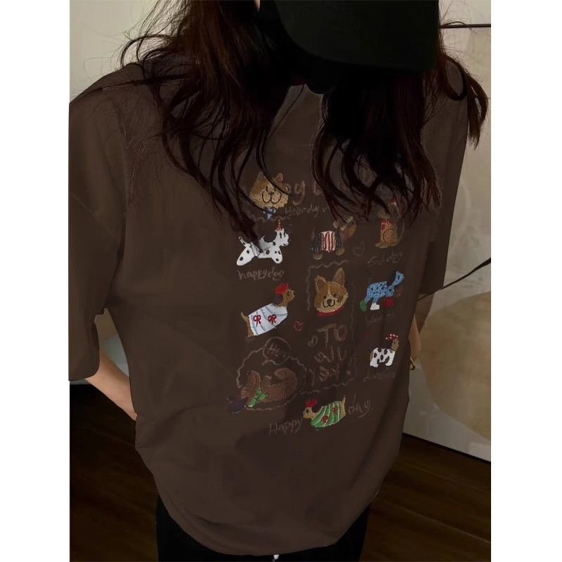 高品质纯棉200克精梳紧密100%棉宽松短袖t恤女