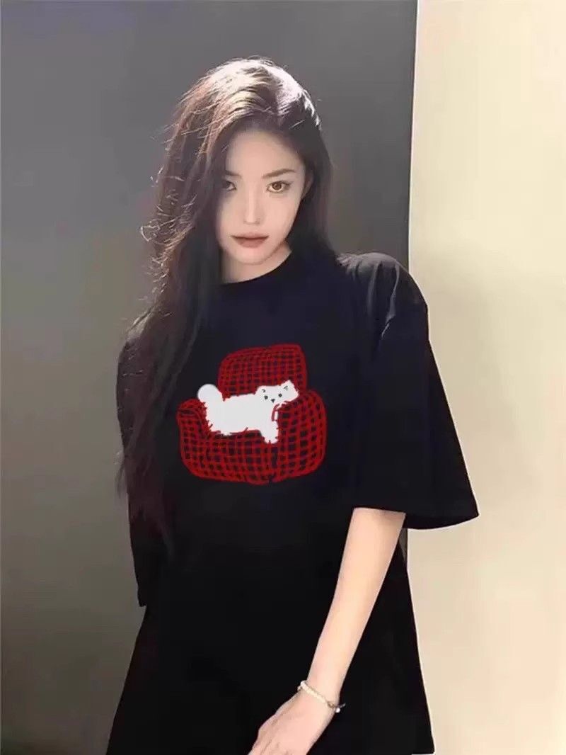 高品质纯棉200克精梳紧密100%棉宽松短袖t恤女