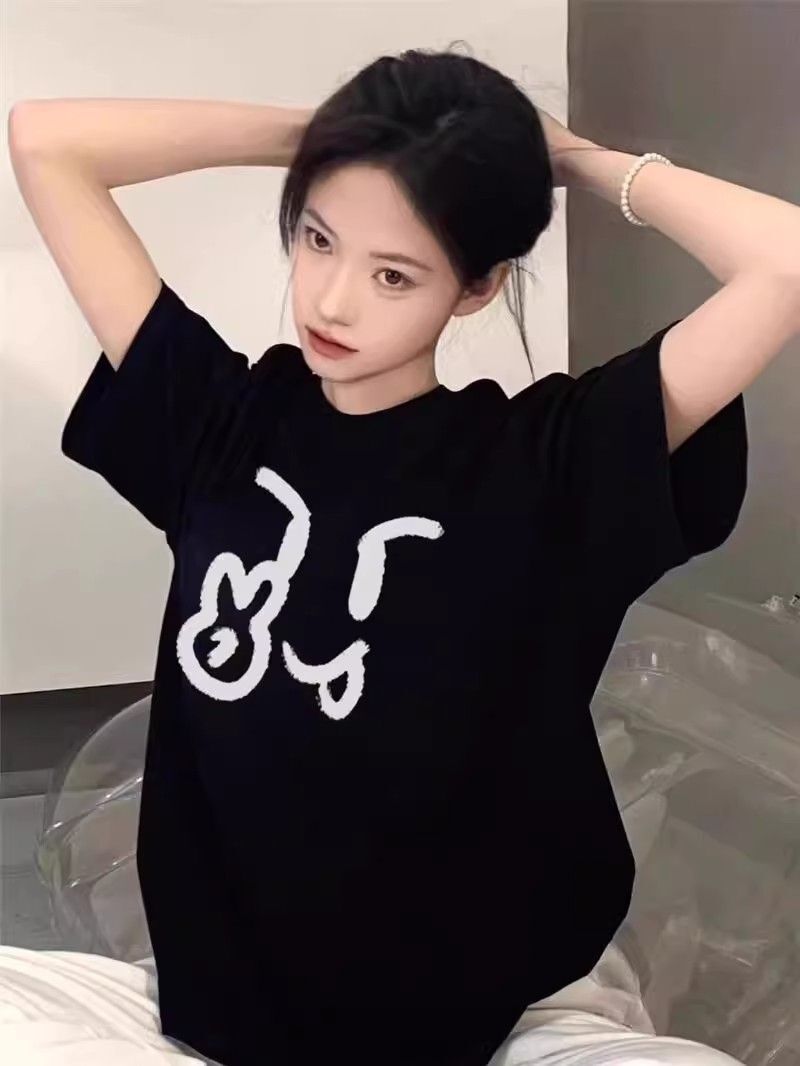 高品质纯棉200克精梳紧密100%棉宽松短袖t恤女