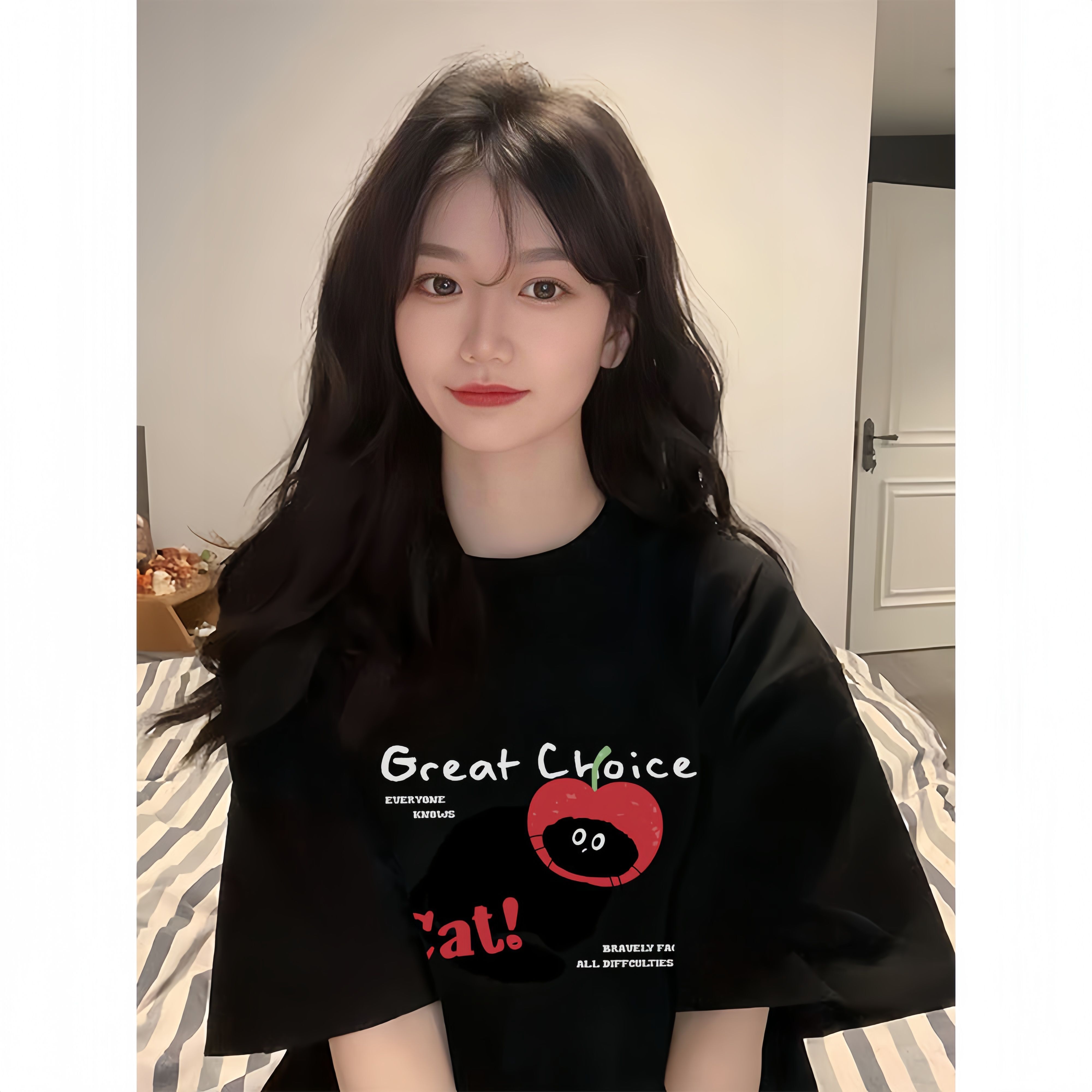 高品质纯棉200克精梳紧密100%棉宽松短袖t恤女 高品质纯棉200克精梳紧密100%棉宽松短袖t恤女