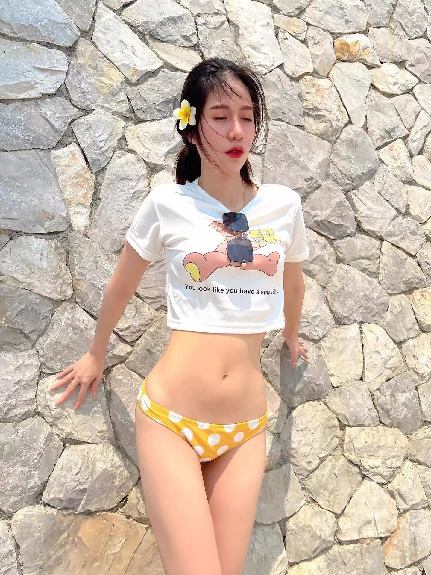 1*1纯棉 高弹力新款夏季短袖短款搭配高腰裤修身显瘦洋气上衣