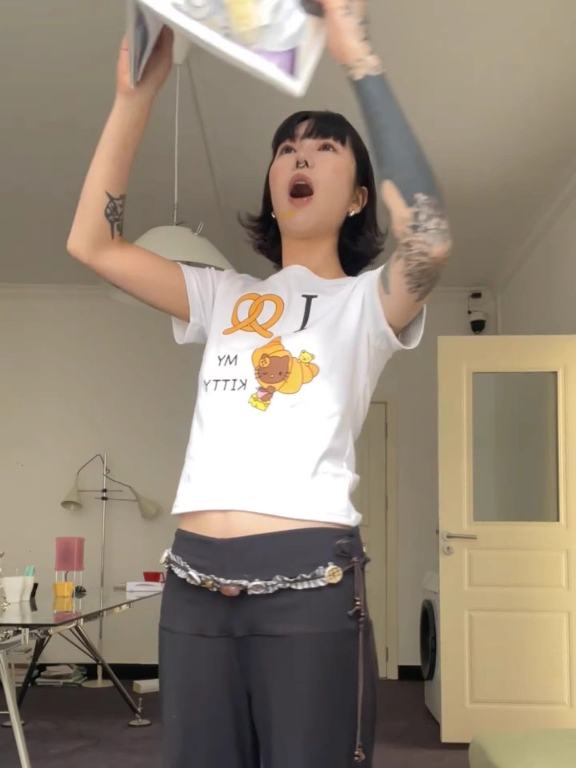 【1*1纯棉 常规款】印花正肩常规短袖 高弹力新款夏季修身显