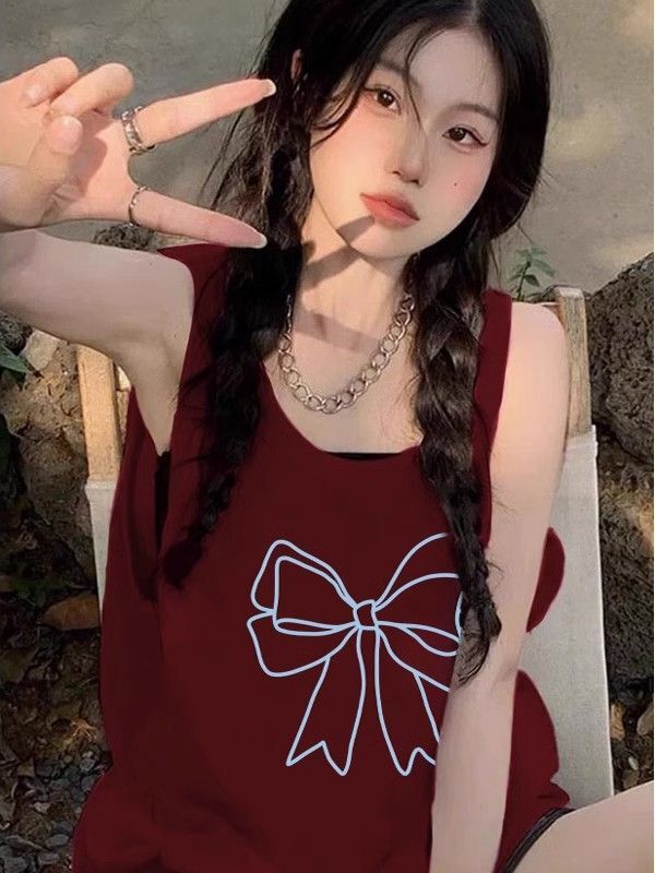 【包肩包领】夏日多巴胺穿搭无袖t恤美式坎肩背心无袖上衣