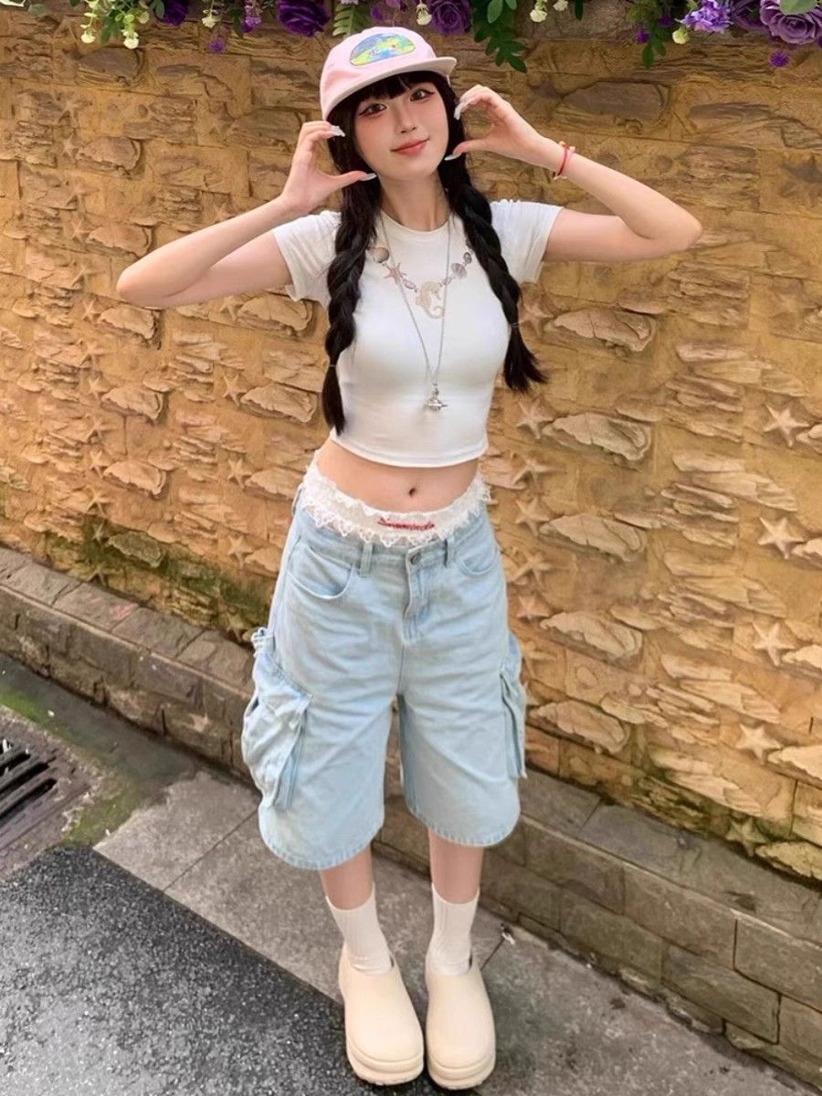 1*1纯棉 高弹力新款夏季短袖短款搭配高腰裤修身显瘦洋气上衣 1*1纯棉 高弹力新款夏季短袖短款搭配高腰裤修身显瘦洋气上衣