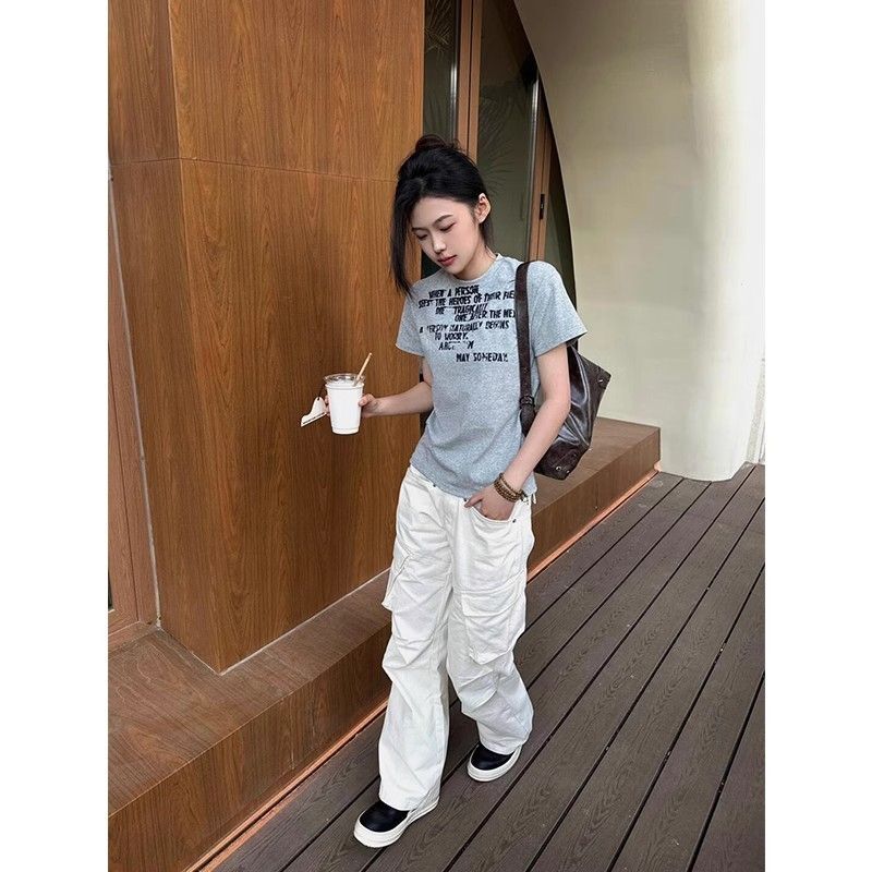 【1*1纯棉 常规款】印花正肩常规短袖 高弹力新款夏季修身显