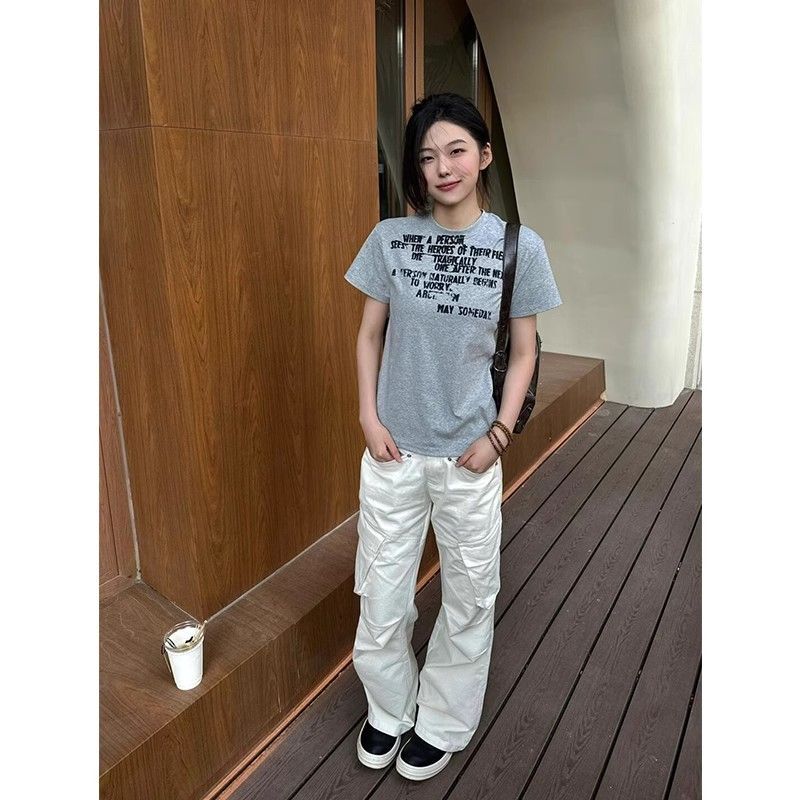 【1*1纯棉 常规款】印花正肩常规短袖 高弹力新款夏季修身显