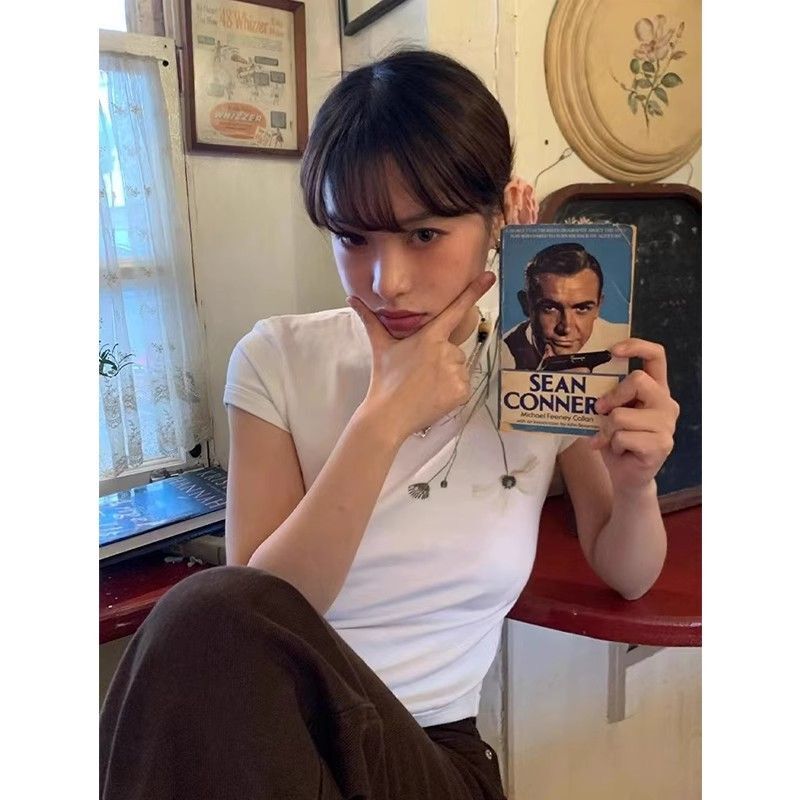 【1*1纯棉 常规款】印花正肩常规短袖 高弹力新款夏季修身显