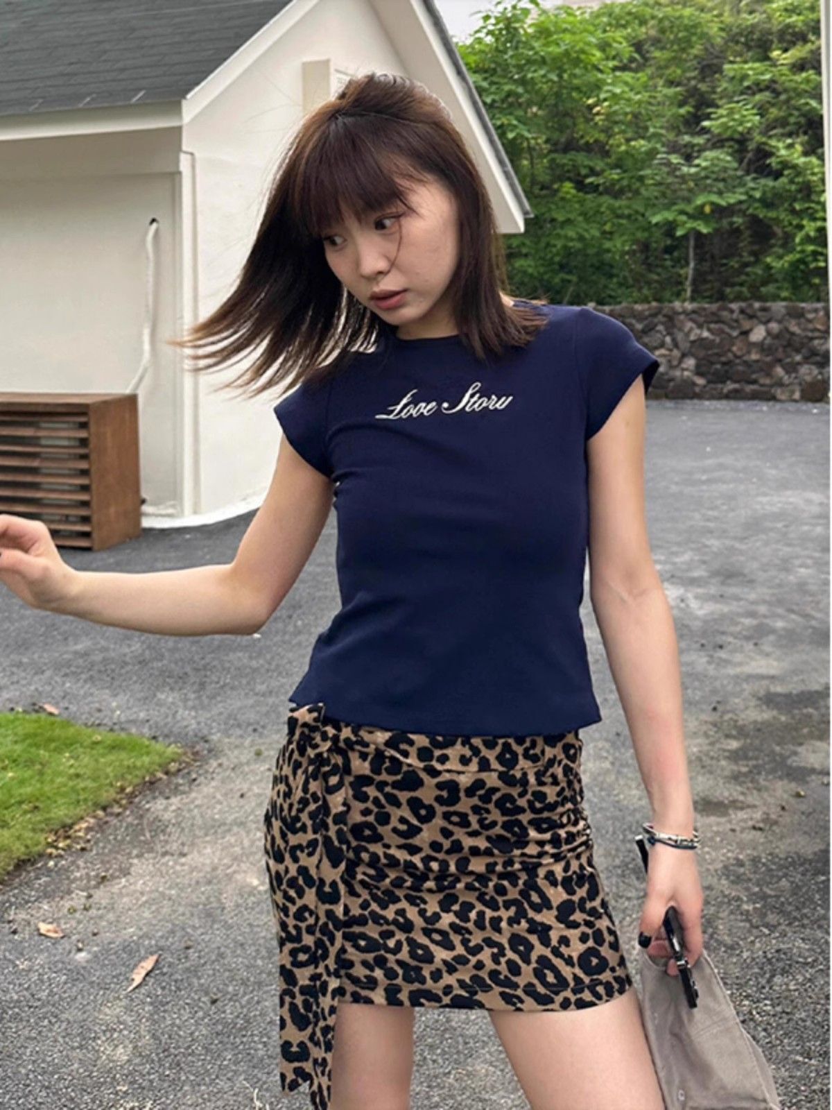 【1*1纯棉 常规款】印花正肩常规短袖 高弹力新款夏季修身显