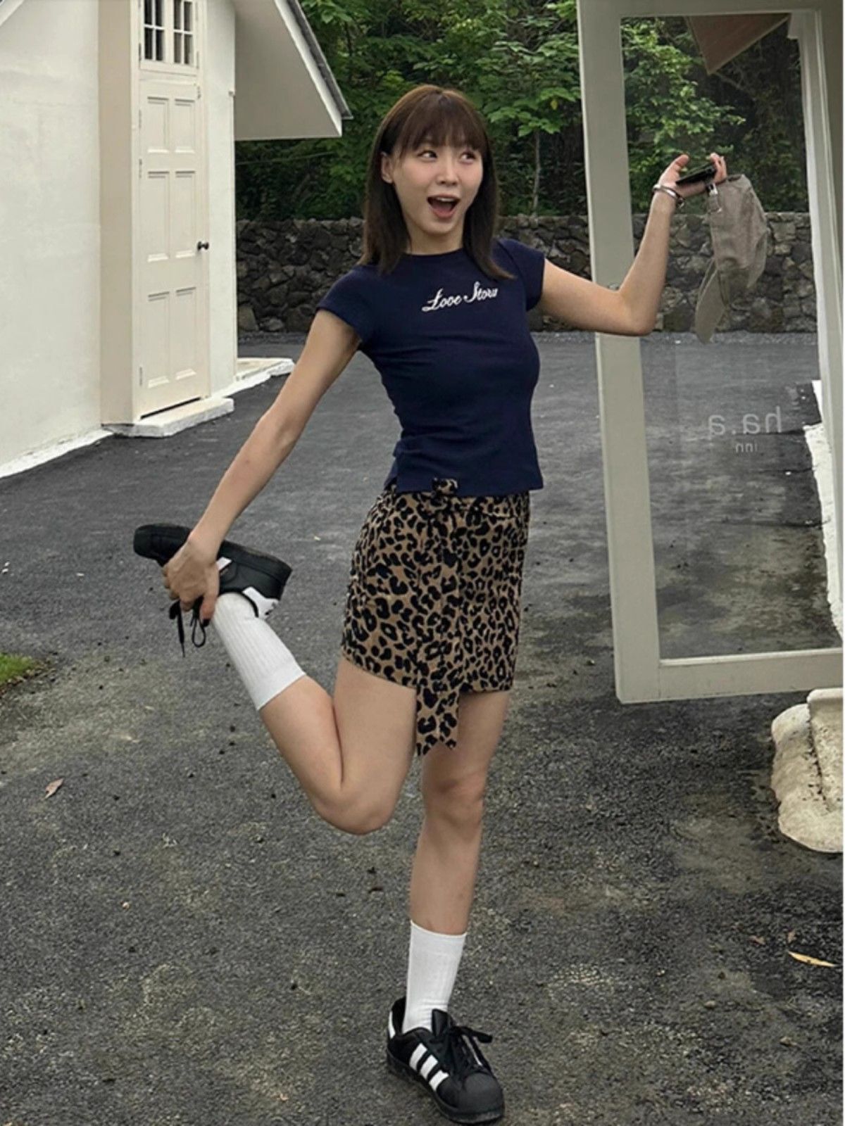 【1*1纯棉 常规款】印花正肩常规短袖 高弹力新款夏季修身显