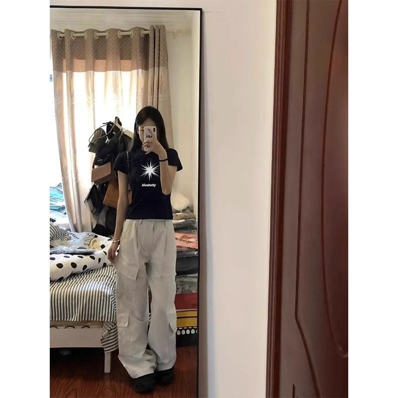 【1*1纯棉 常规款】印花正肩常规短袖 高弹力新款夏季修身显