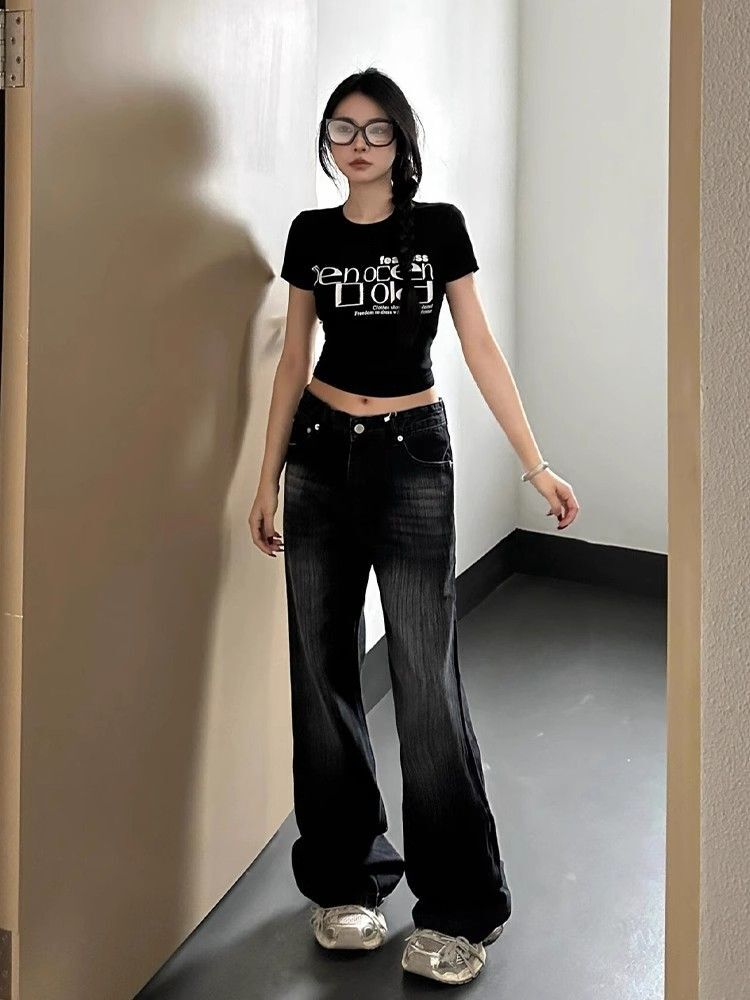 1*1纯棉 高弹力新款夏季短袖短款搭配高腰裤修身显瘦洋气上衣