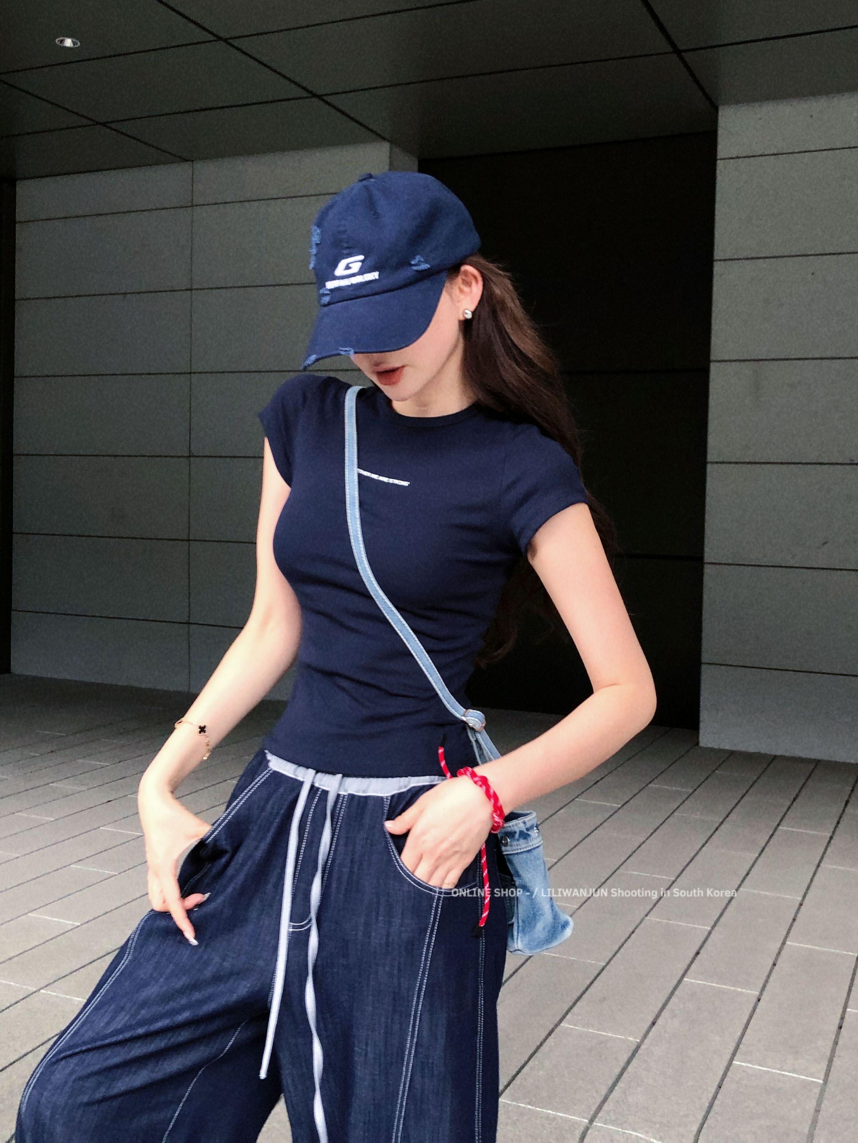 【1*1纯棉 常规款】印花正肩常规短袖 高弹力新款夏季修身显