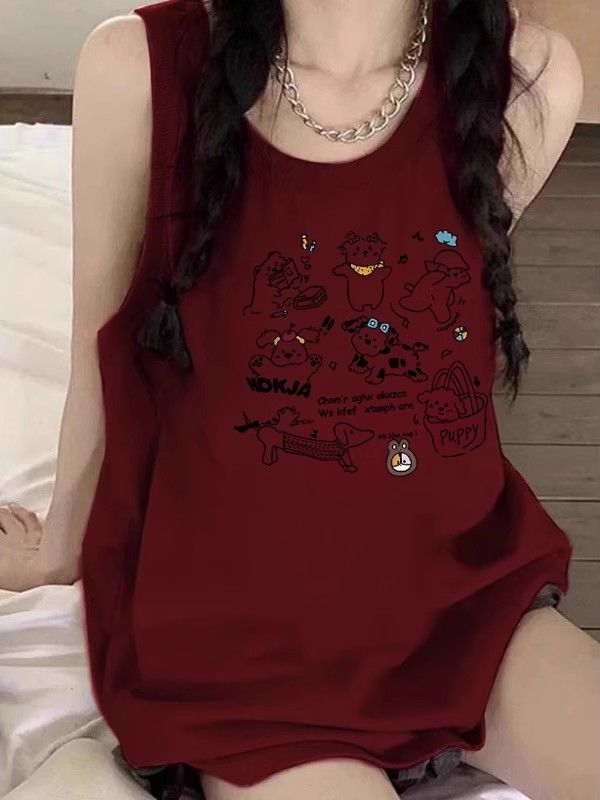 【包肩包领】夏日多巴胺穿搭无袖t恤美式坎肩背心无袖上衣 【包肩包领】夏日多巴胺穿搭无袖t恤美式坎肩背心无袖上衣