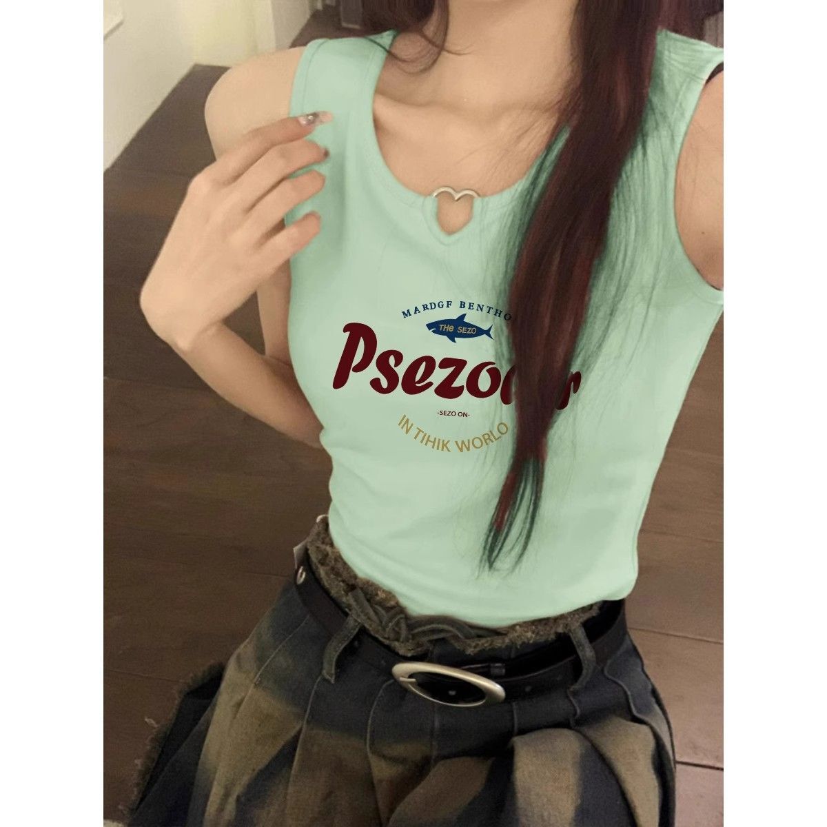 【包肩包领】夏日多巴胺穿搭无袖t恤美式短款辣妹修身显瘦小背心 【包肩包领】夏日多巴胺穿搭无袖t恤美式短款辣妹修身显瘦小背心