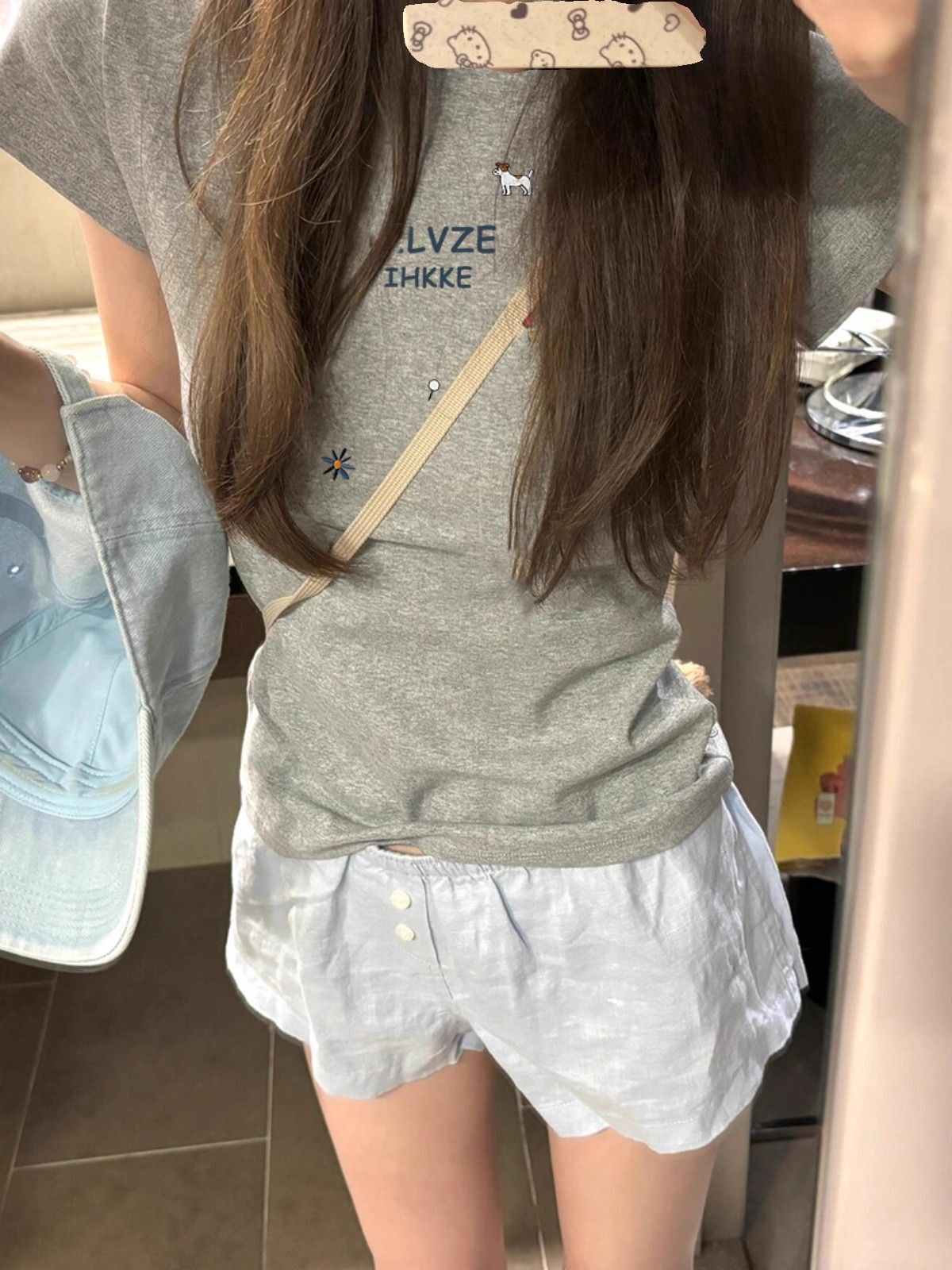 【1*1纯棉 常规款】印花正肩常规短袖 高弹力新款夏季修身显