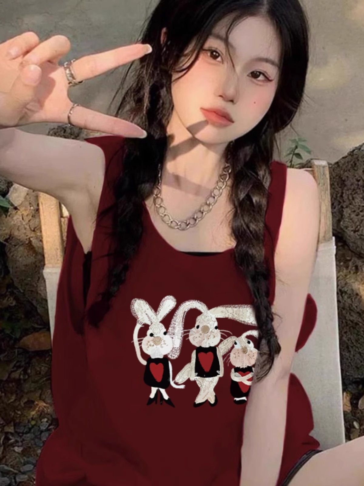 【包肩包领】夏日多巴胺穿搭无袖t恤美式坎肩背心无袖上衣