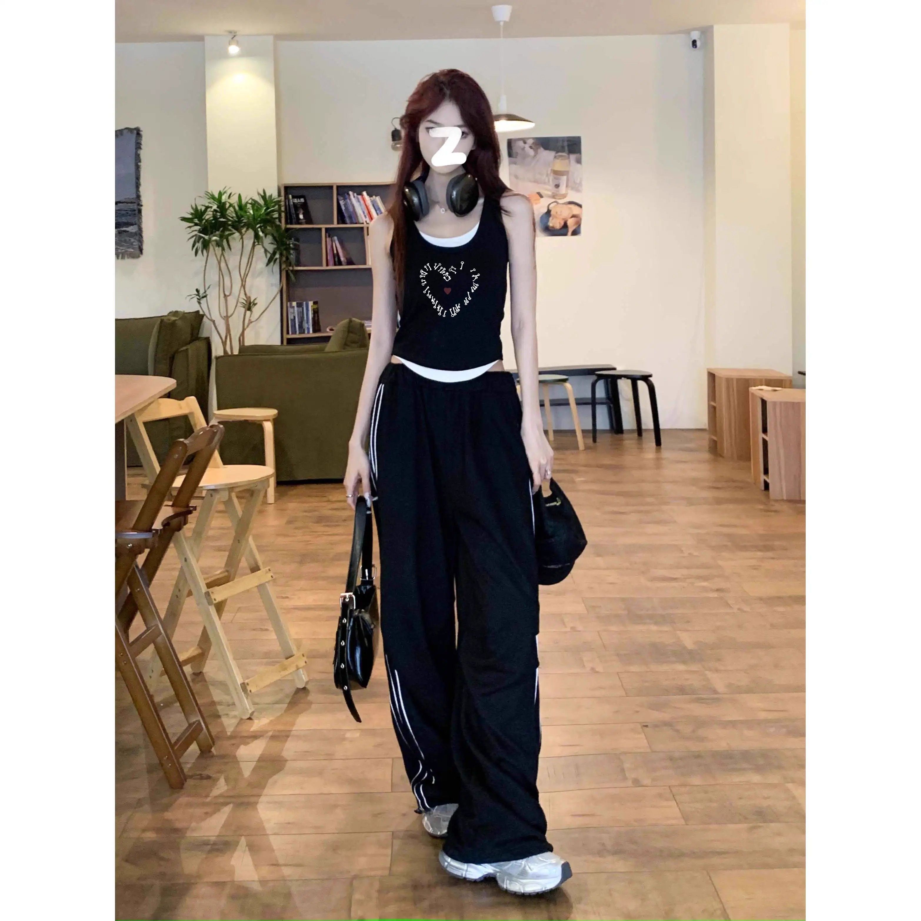 【包肩包领】夏日多巴胺穿搭无袖t恤美式短款辣妹修身显瘦小背心