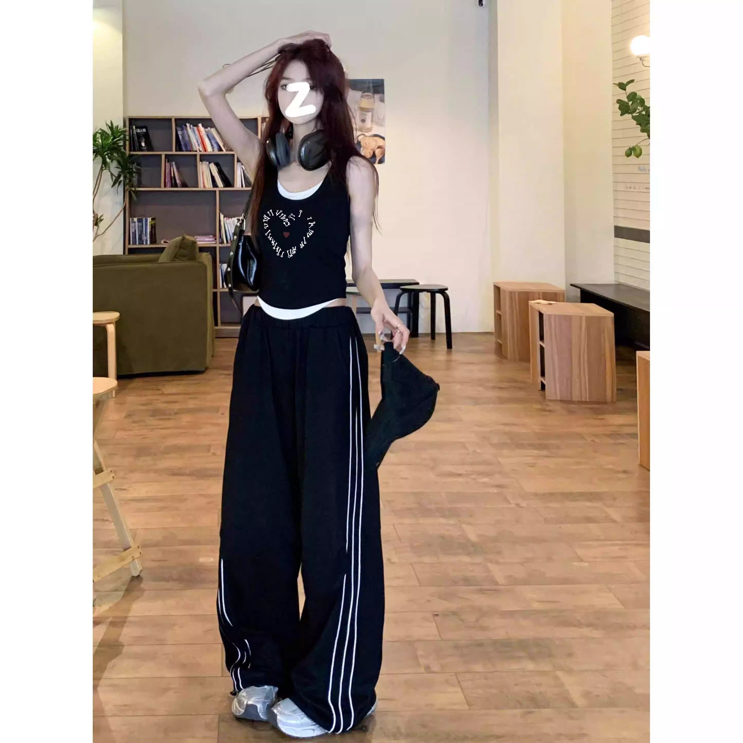 【包肩包领】夏日多巴胺穿搭无袖t恤美式短款辣妹修身显瘦小背心