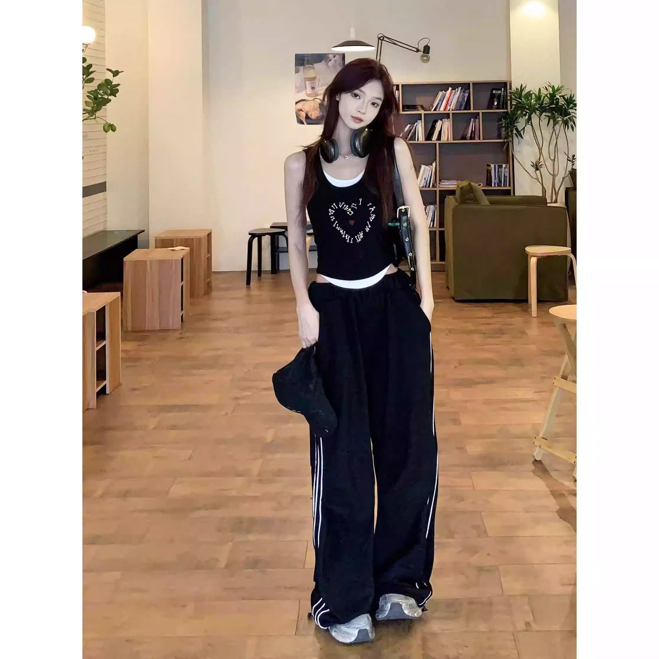 【包肩包领】夏日多巴胺穿搭无袖t恤美式短款辣妹修身显瘦小背心