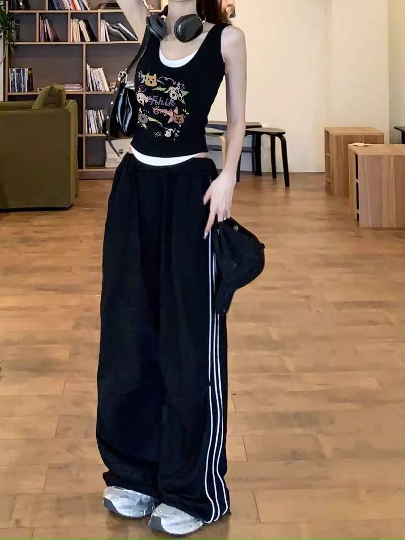 【包肩包领】夏日多巴胺穿搭无袖t恤美式短款辣妹修身显瘦小背心