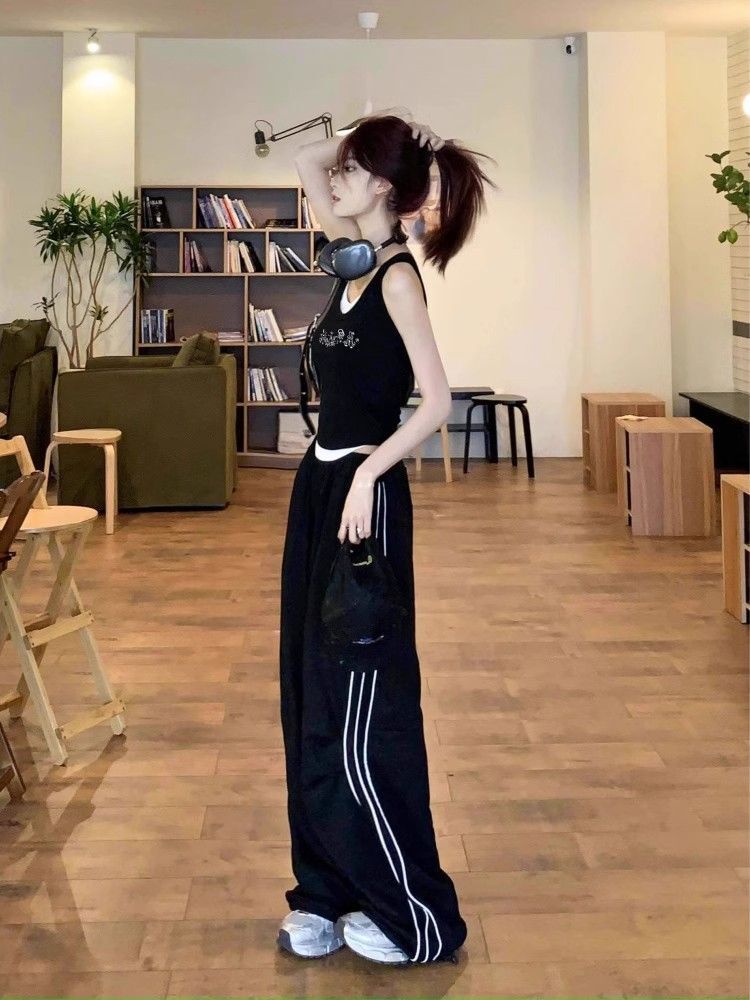 【包肩包领】夏日多巴胺穿搭无袖t恤美式短款辣妹修身显瘦小背心