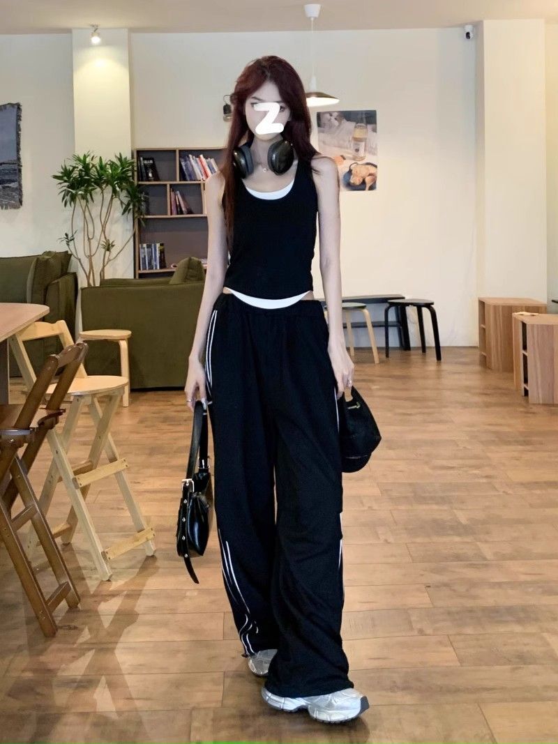 【包肩包领】夏日多巴胺穿搭无袖t恤美式短款辣妹修身显瘦小背心