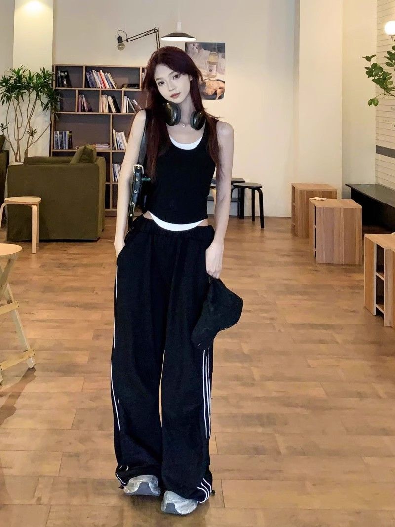 【包肩包领】夏日多巴胺穿搭无袖t恤美式短款辣妹修身显瘦小背心