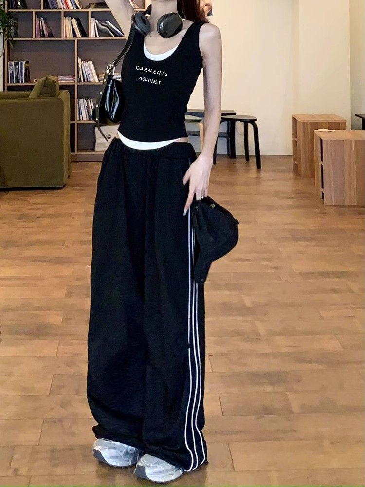 【包肩包领】夏日多巴胺穿搭无袖t恤美式短款辣妹修身显瘦小背心