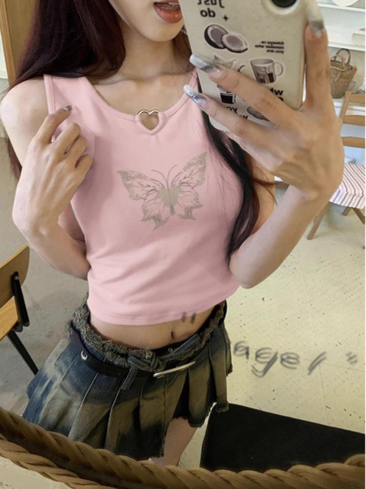 【包肩包领】夏日多巴胺穿搭无袖t恤美式短款辣妹修身显瘦小背心