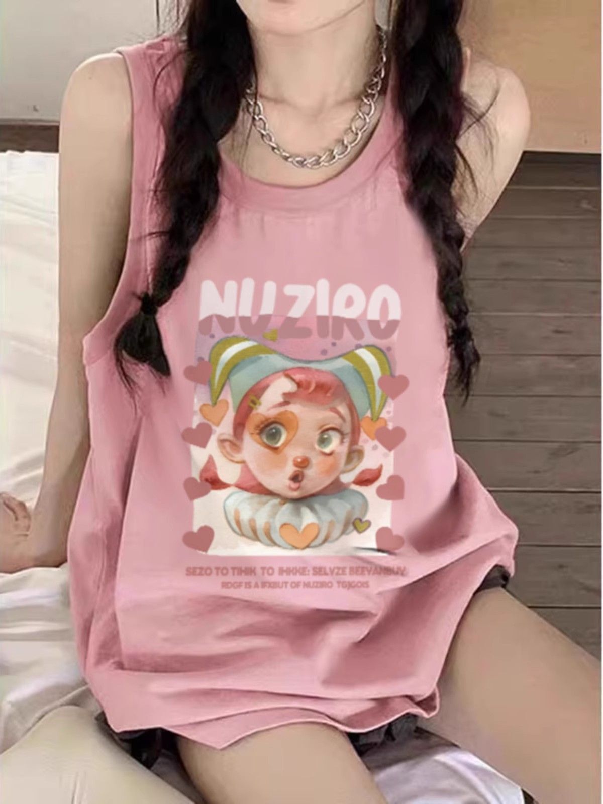 【包肩包领】夏日多巴胺穿搭无袖t恤美式坎肩背心无袖上衣