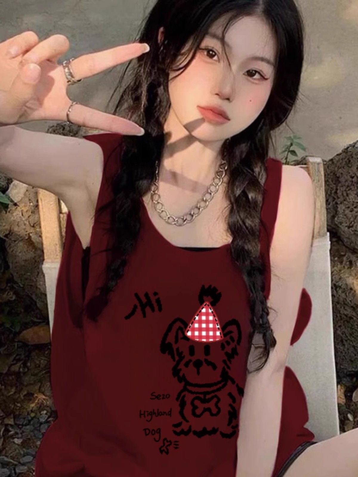 【包肩包领】夏日多巴胺穿搭无袖t恤美式坎肩背心无袖上衣