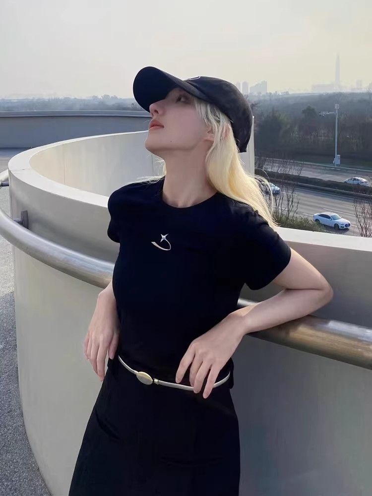 【1*1纯棉 常规款】印花正肩常规短袖 高弹力新款夏季修身显 【1*1纯棉 常规款】印花正肩常规短袖 高弹力新款夏季修身显