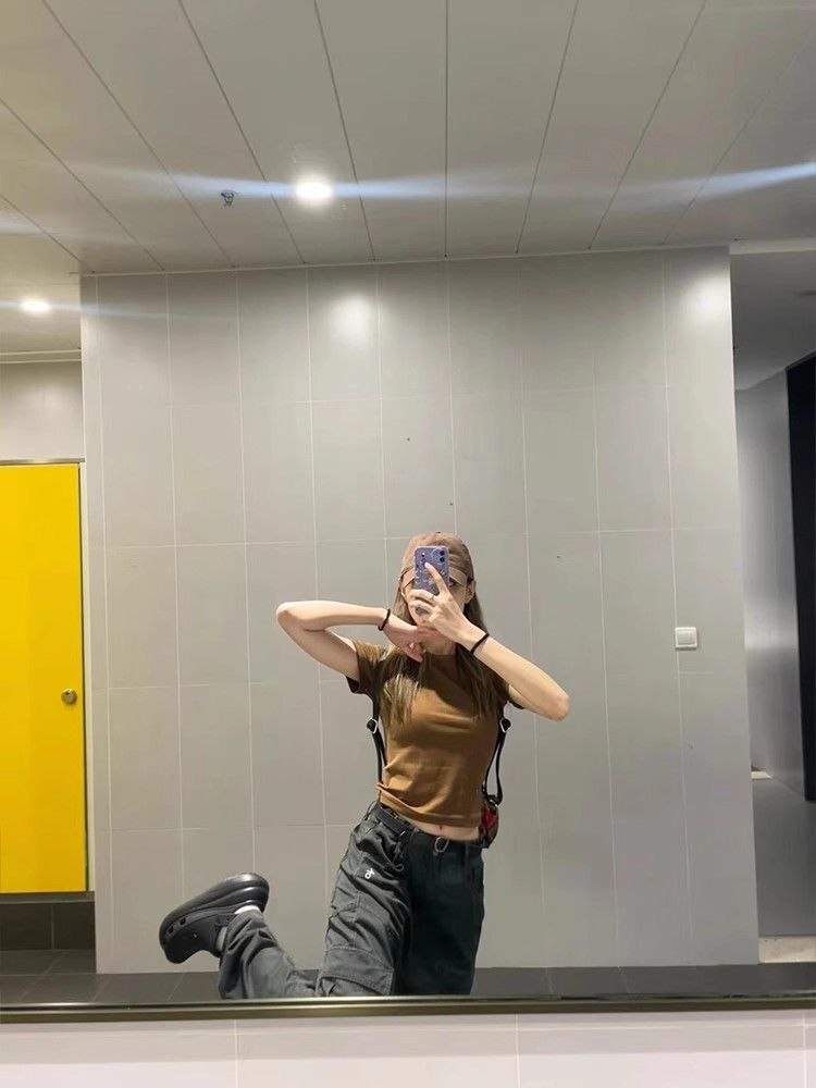 【1*1纯棉 常规款】印花正肩常规短袖 高弹力新款夏季修身显