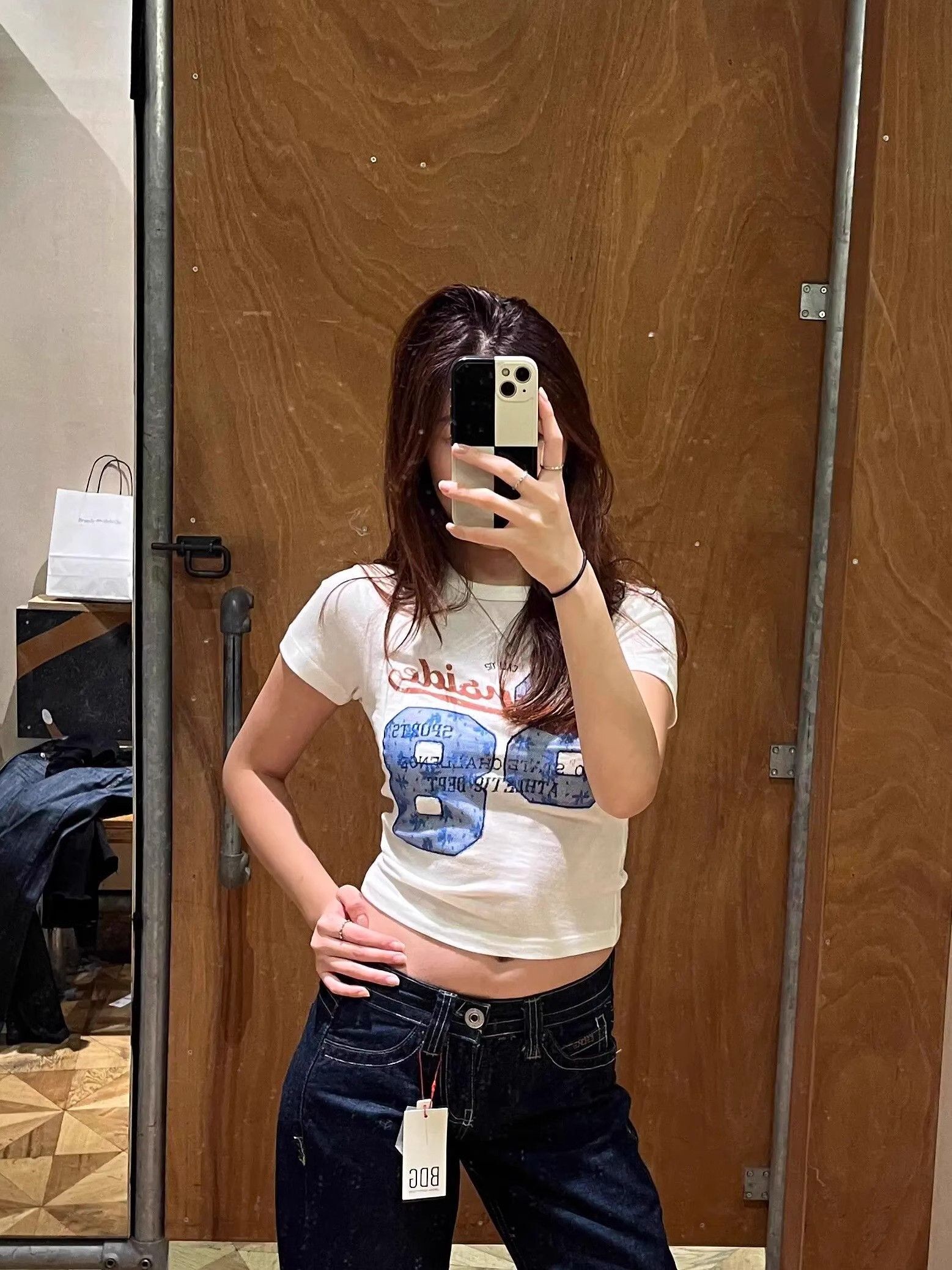 1*1纯棉 高弹力新款夏季短袖短款搭配高腰裤修身显瘦洋气上衣