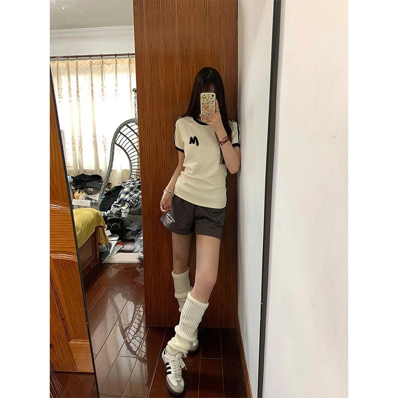 【1*1纯棉 常规款】正肩常规短袖 高弹力新款夏季修身三条杠 【1*1纯棉 常规款】正肩常规短袖 高弹力新款夏季修身三条杠