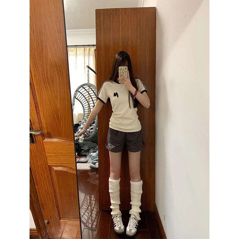 【1*1纯棉 常规款】正肩常规短袖 高弹力新款夏季修身三条杠