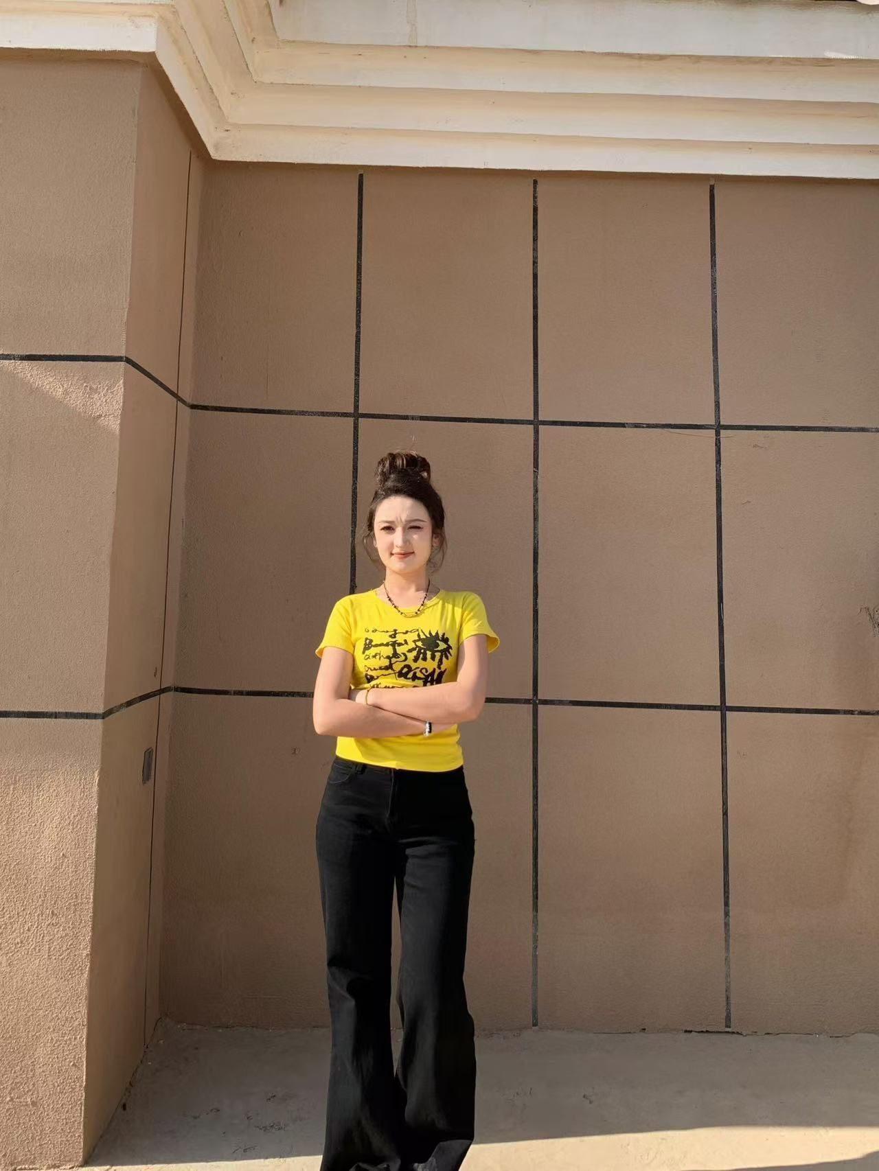 【1*1纯棉 常规款】印花正肩常规短袖 高弹力新款夏季修身显